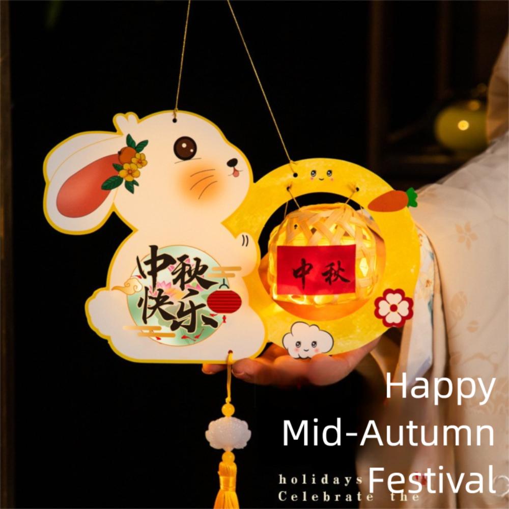 Cute Festival Lantern Material Pack Cartoon Hanging Rabbit Lamps  Women Children