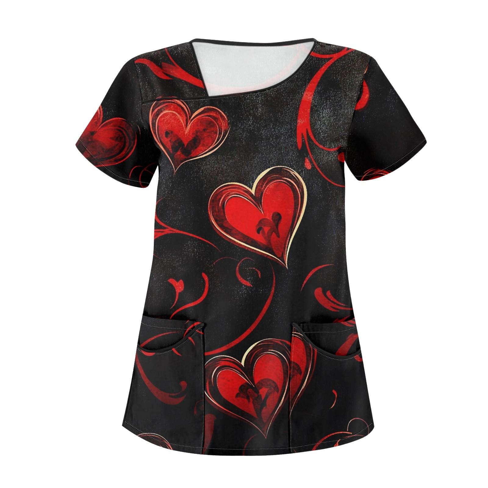 

Женская рабочая одежда с принтом, косым воротником и двухслойными карманами, базовые топы, пуловер XXL винный