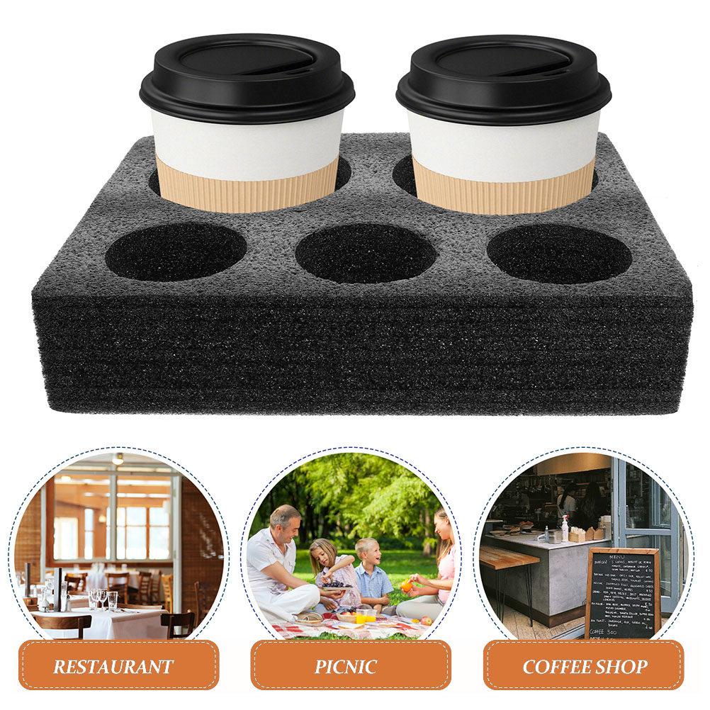 2Pcs Foam Cup Holder Tray Commercial Grade Combination 3 Hole 5 Hole Take Out Drink Carrier Drink Cup Holder Milk Tea Coffee
