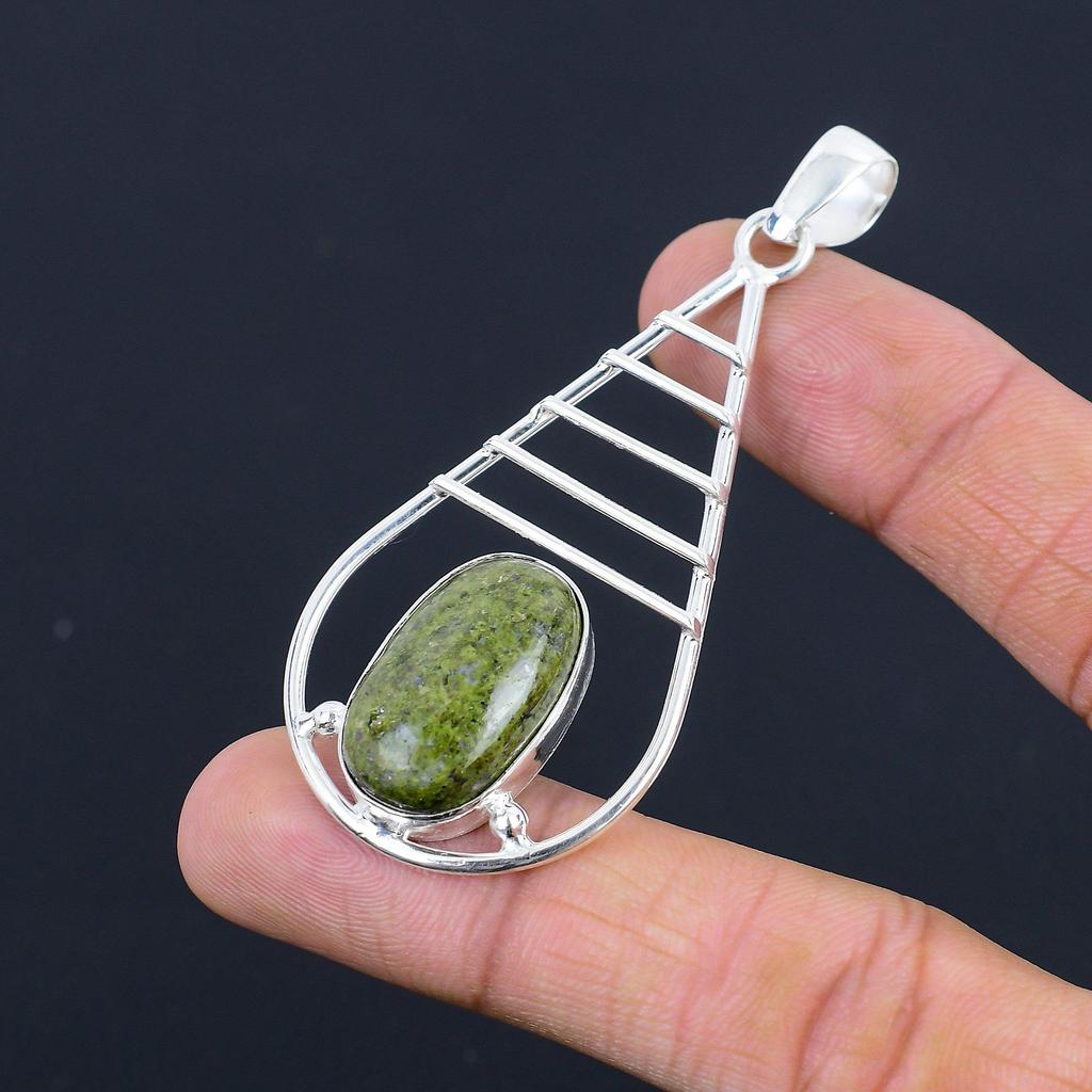 Halloween Deal Oval Gogunjula Gemstone Mother Bezel Pendant 925 Sterling Silver