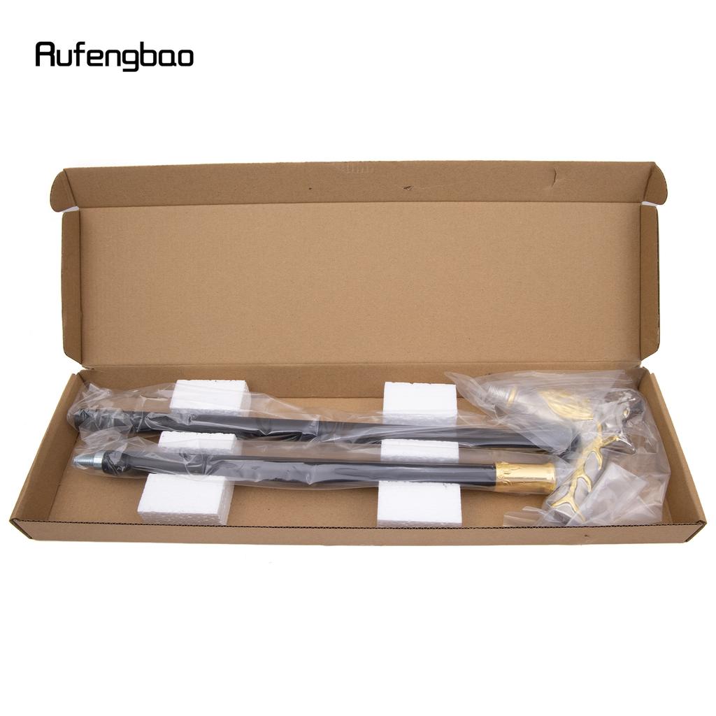 Golden White Deer Walking Cane Fashion Decorative Walking Stick Gentleman Elegant Cosplay Cane Knob Crosier 92cm