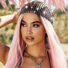 Fashion Elastic Rhinestone Hat Ball Cosplay Mesh Rhinestone Pirate Hat Hollow Out Snood Scarf Cap Women