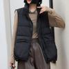 Damer Lett Vekt Ståkrage Termisk Sømløs Ermeløs Hvit Dunjakke Vest Løs All Match Chic Lomme Veste