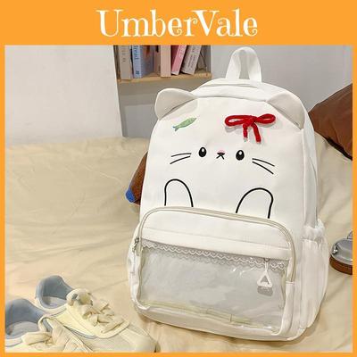 Bow Cute Cartoon Backpack For Teens With Nylon Material For Daily Use