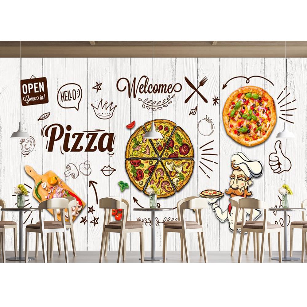 Pizza Wall Murals Pizza Fried Chicken Shop 3d Removable Wallpaper Fast Food Restaurant Snack Bar Large Wall Mural