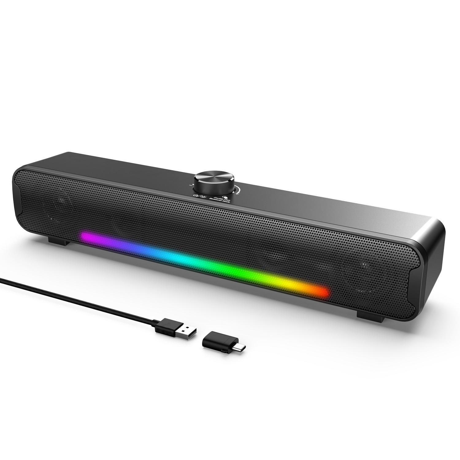 

Onikuma L16 Мощная звуковая колонка с поддержкой Bluetooth с RGB-подсветкой, портативный динамик для ТВ, ПК, домашнего кинотеатра, компьютерных игр Package size:40*10*10cm чёрный