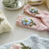 Japanese Women Girl Cute Coral Fleece Slipper Socks 3D Plush Flower Thicken Warm Thermal Fuzzy Floor Sleeping Socks