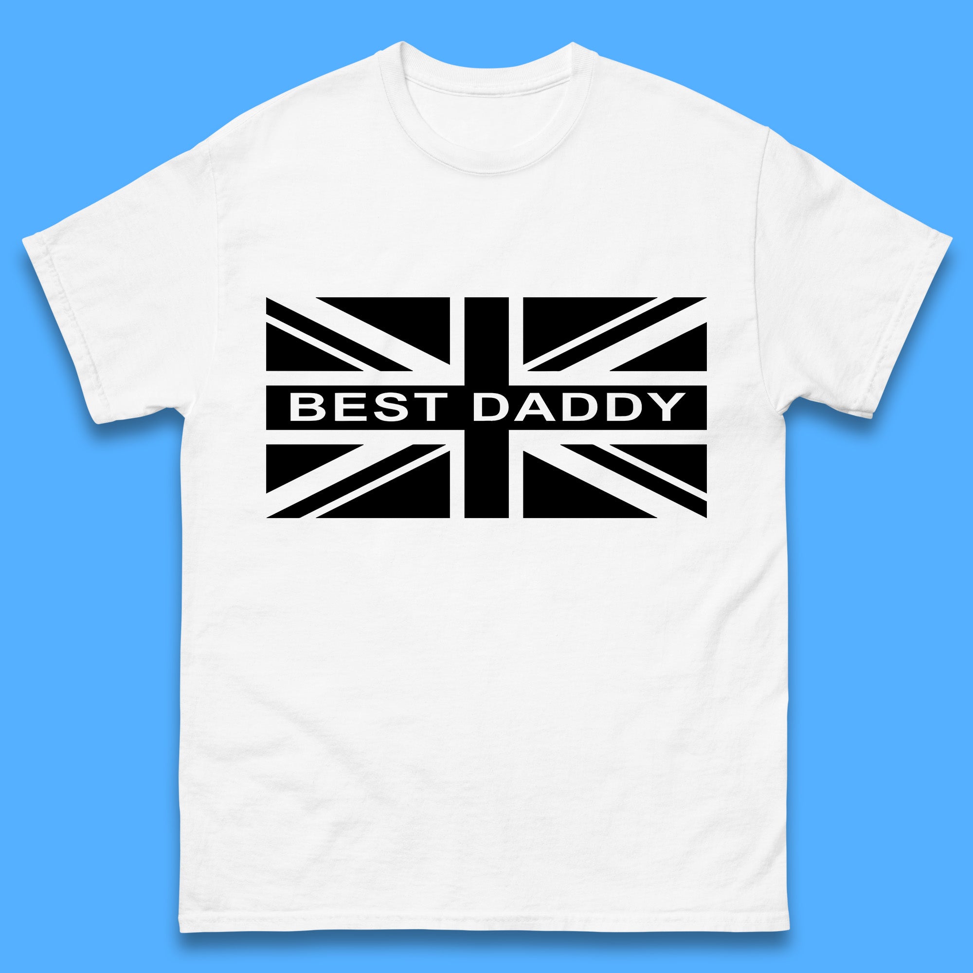 Best Daddy Vintage Union Jack Great Britain United Kingdom England Flag Patriotic Dad Father s Day Mens Tee Top L