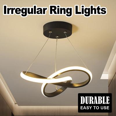24cm Led Pendant Light Tricolor Hanging Lamp Lights Luxury Ceiling Linear Retro Nordic Black/White Creative Art Metal Chandelier