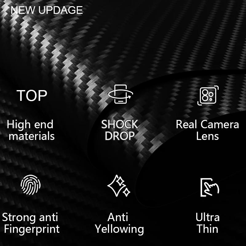 

For Xiaomi 14 Cell Phone Case Carbon Fiber Texture Hard PC Protective Cover Black