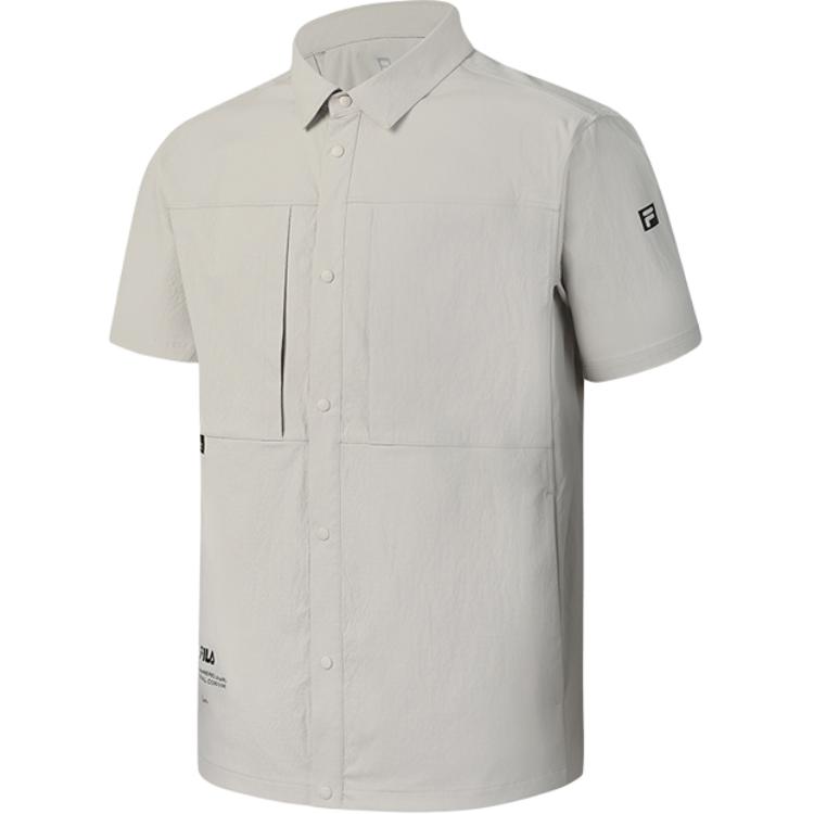 Fila Explore Outdoor Sports Series Logo Polo Short Sleeve Shirt Men Shirts Beige A11M527706F-BG