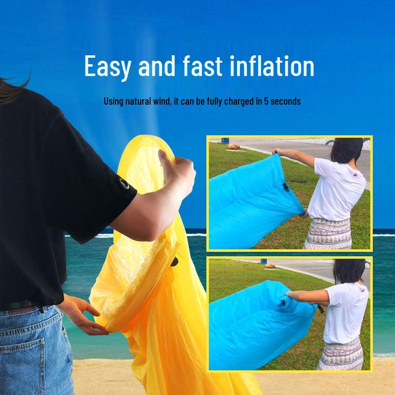Inflatable Outdoor Lazy Sofa Bed - Portable Beach Sleeping Bag, Folding Air Cushion