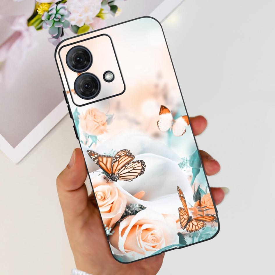 For Motorola Moto G84 5G Case 2023 New Stylish Butterfly Cat Slim Black Silicone Soft TPU Phone Cover For Moto G84 5G G 84 Coque
