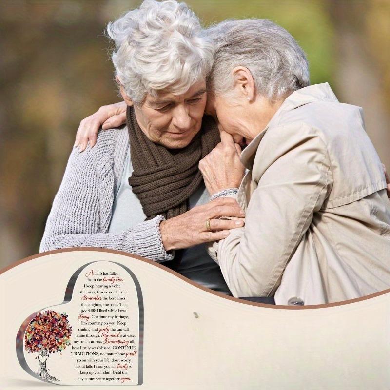 Memorial Heart-Shaped Plaque: Condolence Gift for Loss of Loved One, Sympathy Decor with Warm Words, Home Tabletop Decorations, Nurseries, Home Desk
