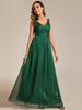 Ever-Pretty Women's Double V-Neck Sleeveless Floor Length Evening Dresses With Subtle Glitter