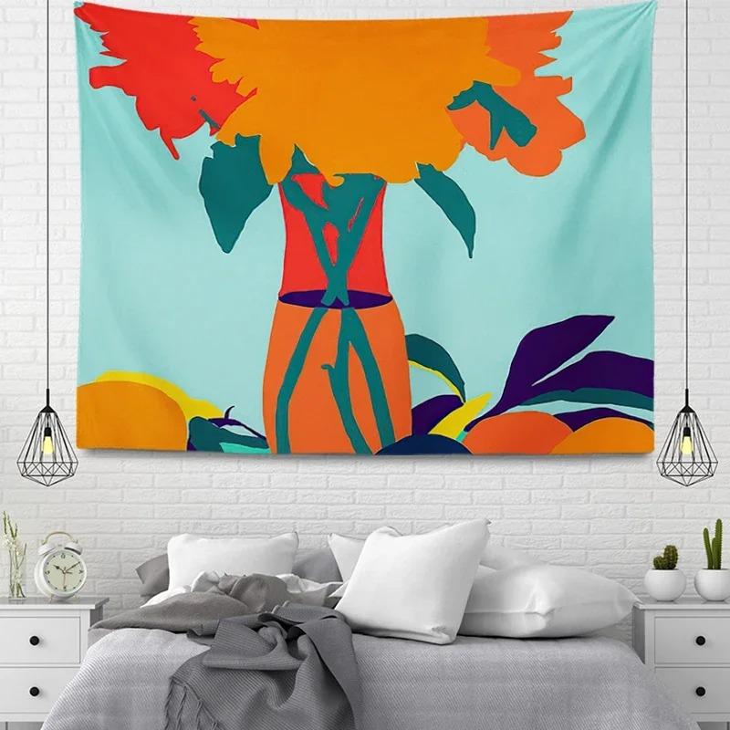 Simple Pattern Plant Decorative Tapestry Home Wall Living Room Office Decorative Tapestry