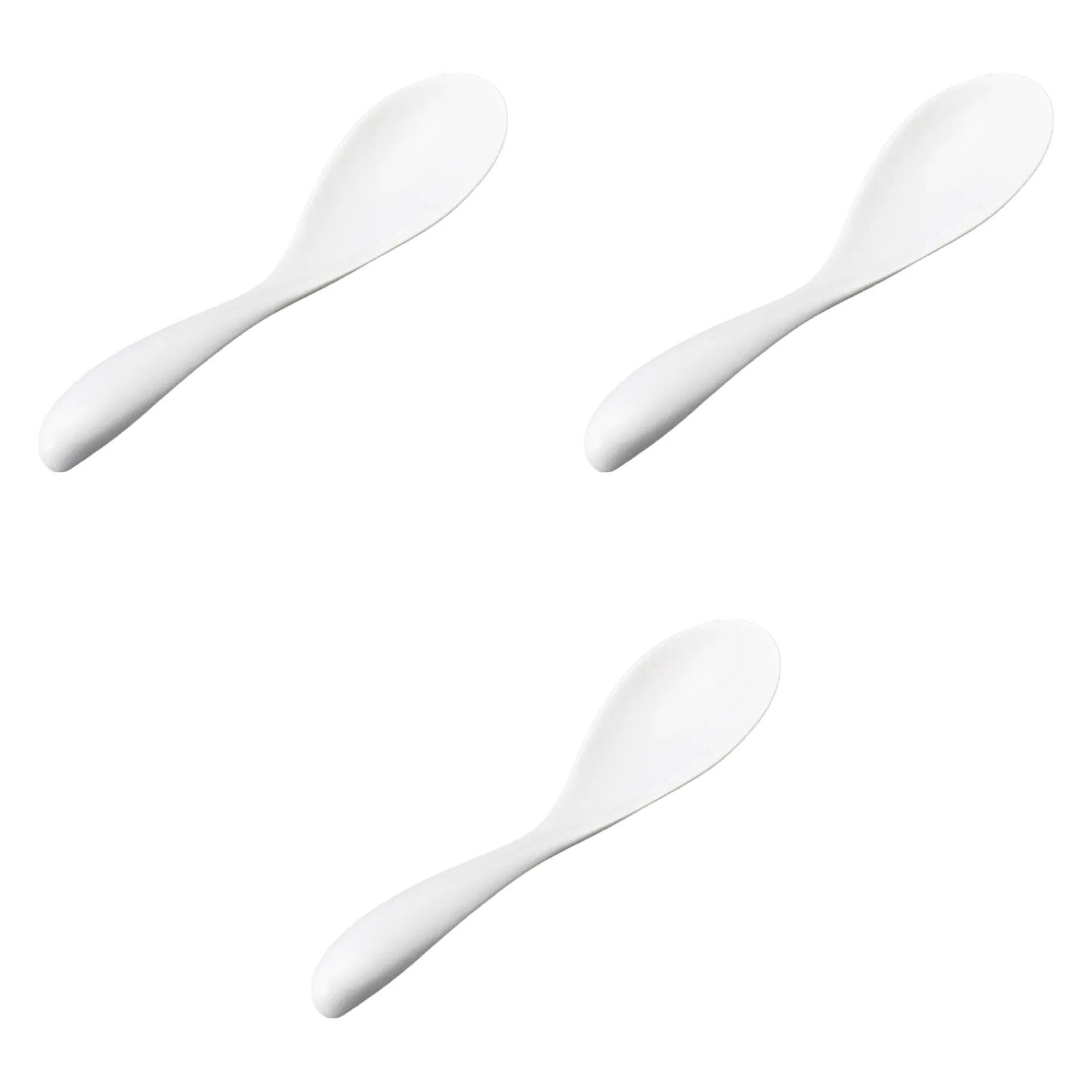 

Набор из 3 плоских ложек x китайский усиленный Setomonohonpo [17 3,5 см] ложки, фарфор, белый