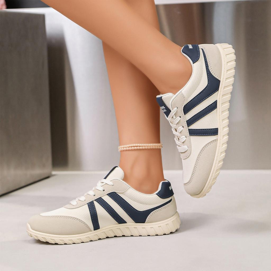 Women's Color Block Retro Casual Low Top Athletic Shoes for Everyday Wear