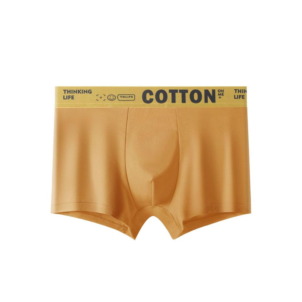 Men's Mid-Waist Boxer Briefs - Pure Cotton, Antibacterial, Breathable, Comfortable, High Elasticity, Non-Tight 60 Combed Cotton.