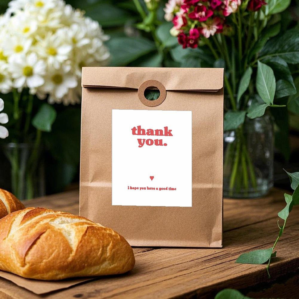 100 Photos, Ins Simple, Rectangular, Thank You, Sealing Sticker, Versatile, Gift Packaging, Decoration, Adhesive Sticker