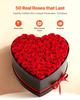 Forever Flowers, 50 konservierte Rosen in einer Herzform-Box, Ewige Blumen Unsterbliches Bouquet Geburtstagsgeschenk zur Lieferung Prime Frauen Ihr Ehefrau Mütter,