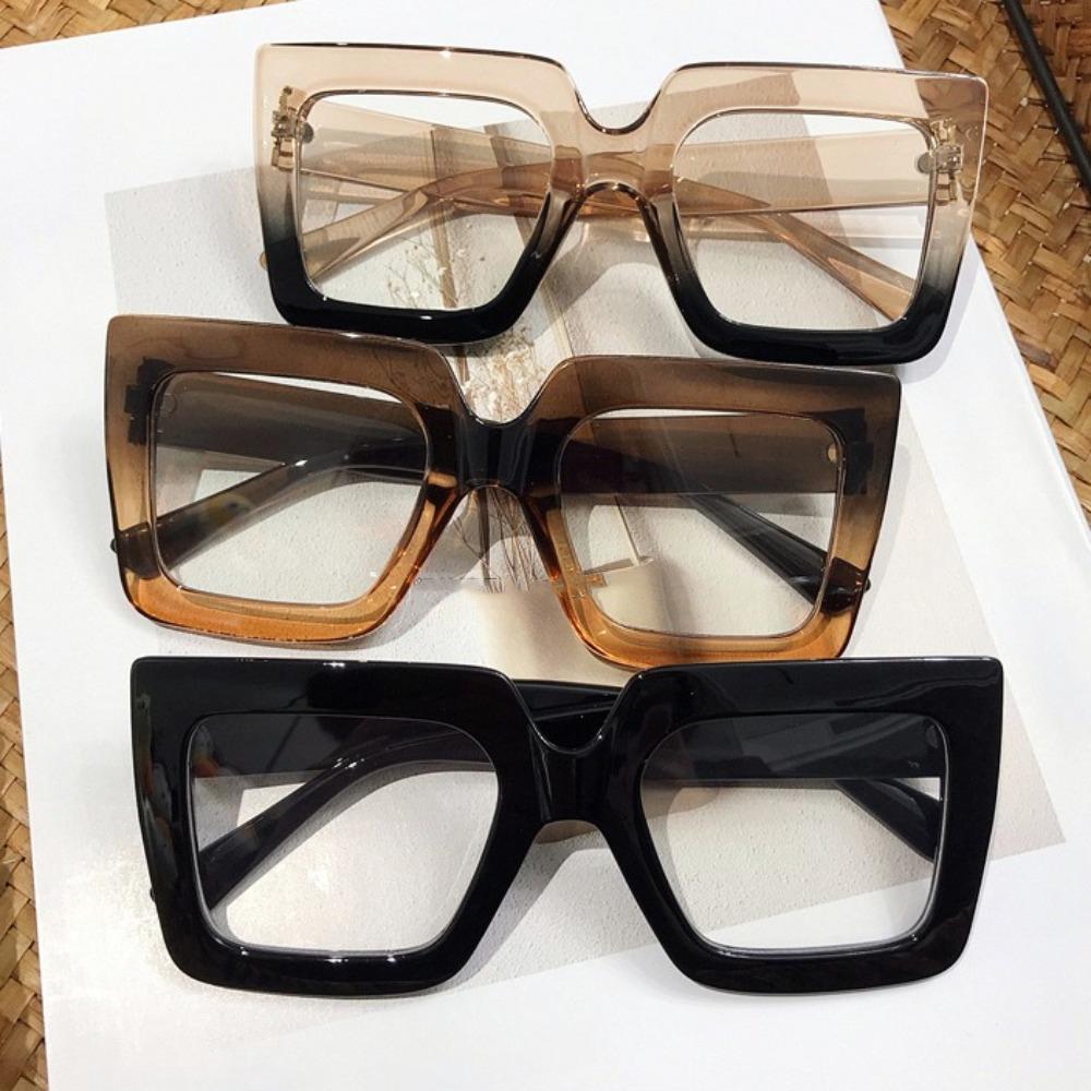 Retro Anti-Blue Light Glasses Transparent Plain Glasses Ins Square Eyeglasses Party Props