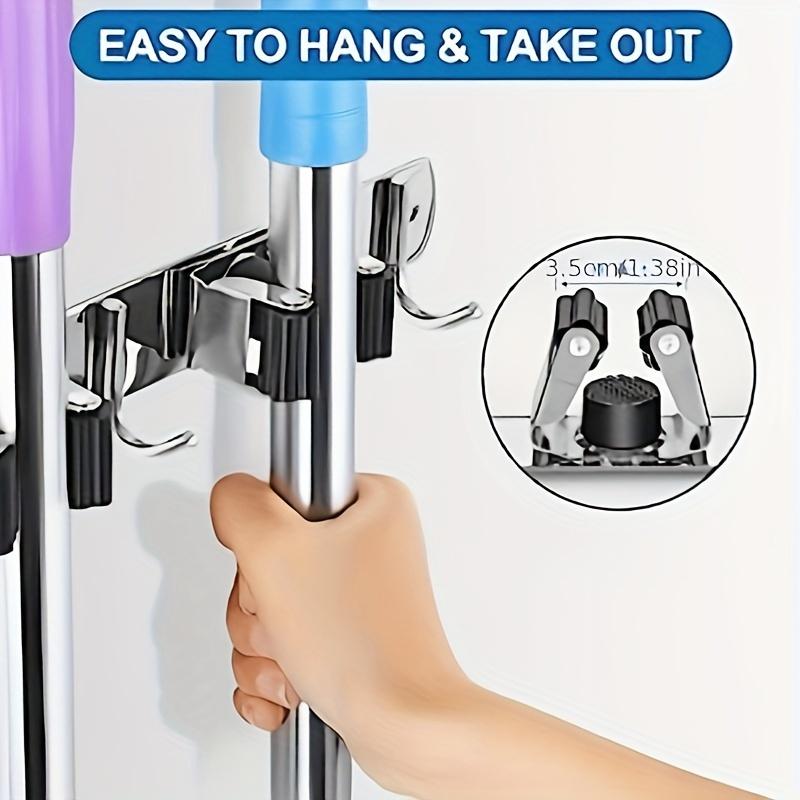 1pc  Space-Saving Stainless Steel Wall Rack with 5 Non-Slip Hooks - Perfect Organizer for Home, Garage, & More