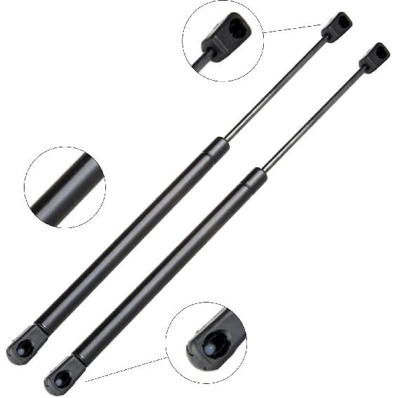 2X Rear Truck Lift Supports Fits 08941 15.71  125N Camper Top Topper Window (Black,Steel Product)