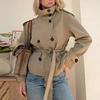 Spring New Women's Elegant Vintage Solid Loose Button Long Sleeve Blazer Jacket for Women