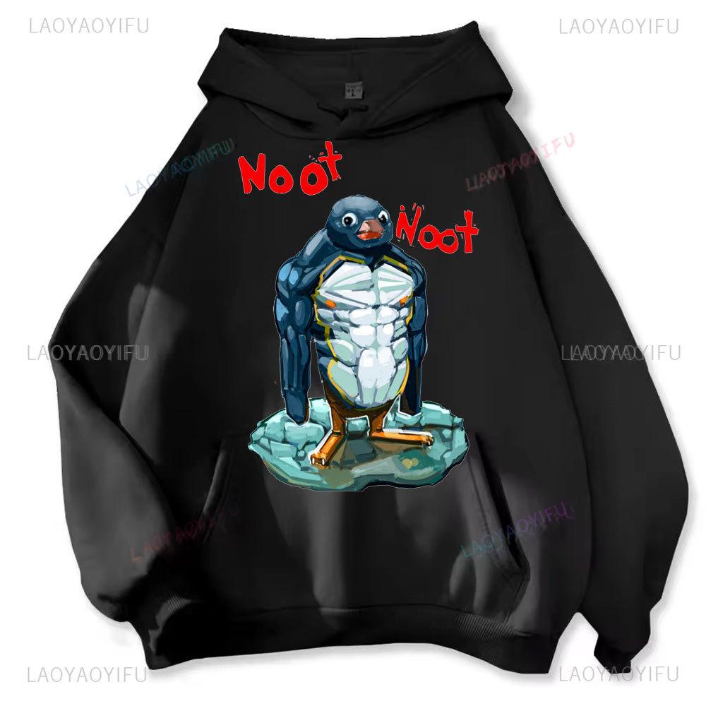 Music-listening Penguin Emotion Autumn Winter Hoodies Men Fashion Long Sleeve Sweatshirts Women Streetwear Pullovers Sudaderas