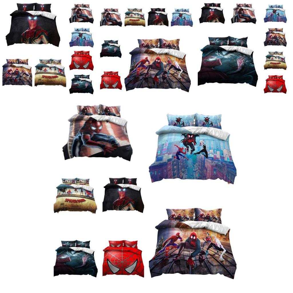 Spiderman Football Pattern Bedding Set 3-piece Bed Set For Students