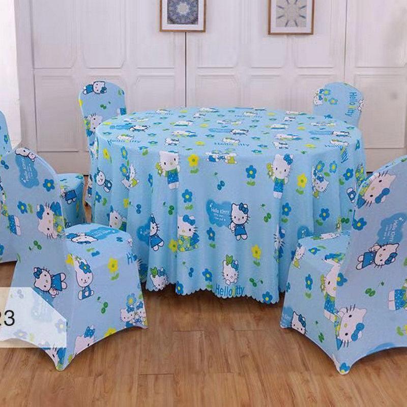 Hotel Chair Cover Household Stool Cover Restaurant Banquet Cartoon Theme Universal Baby Chair Cover Non-Slip