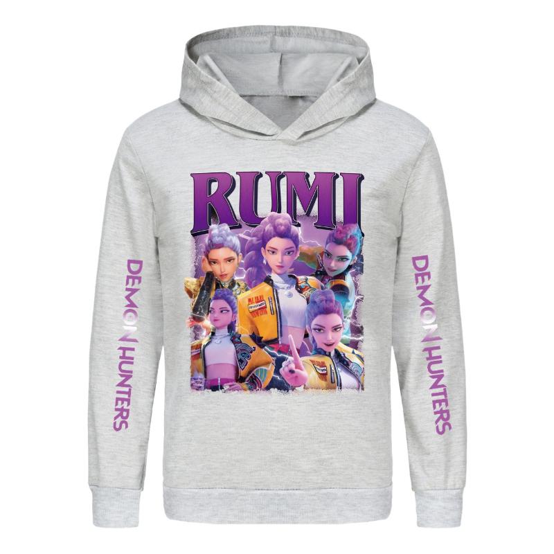 

Children s Cartoon Printed Hoodie Sweatshirt Comfort Crew Neck Top Long Sleeve 170cm сірий колір