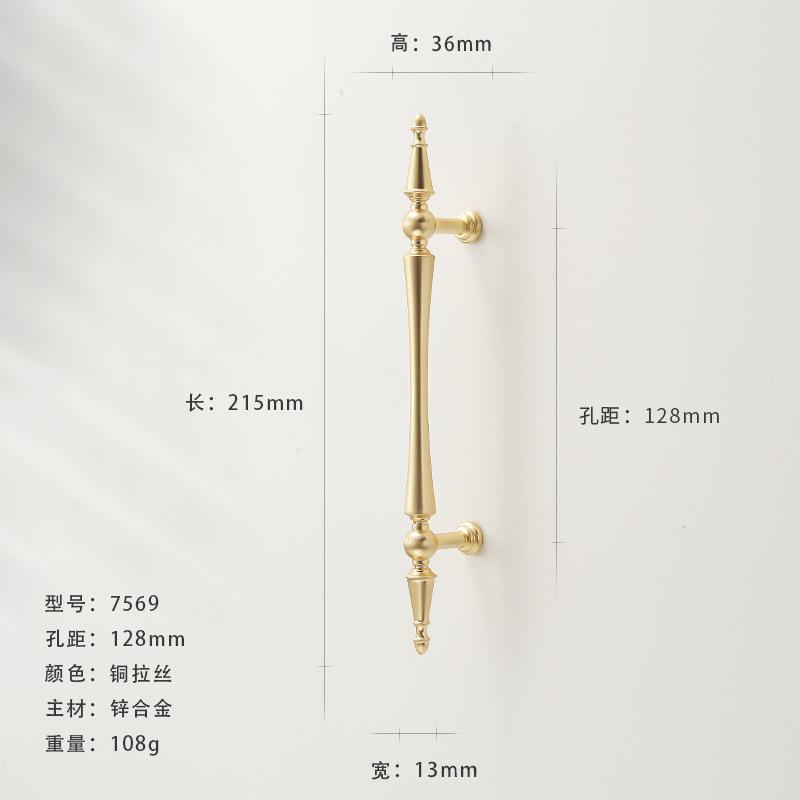 Single-Hole Drawer Knob Copper Brushed Wardrobe Cabinet Door Pull Handle Solid Furniture Hardware Dressing Table Cupboard Handle