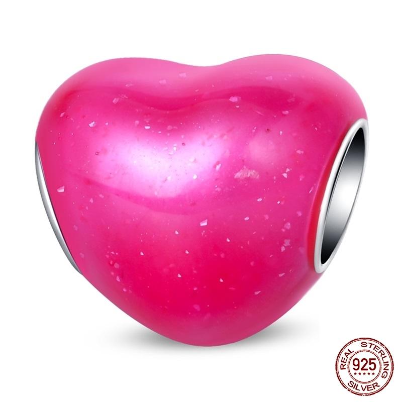 New Black/Red/Blue/Green/Purple Heart Series For Original Bracelet Bead Charm 3Mm Diy Necklace Pendant Accessories