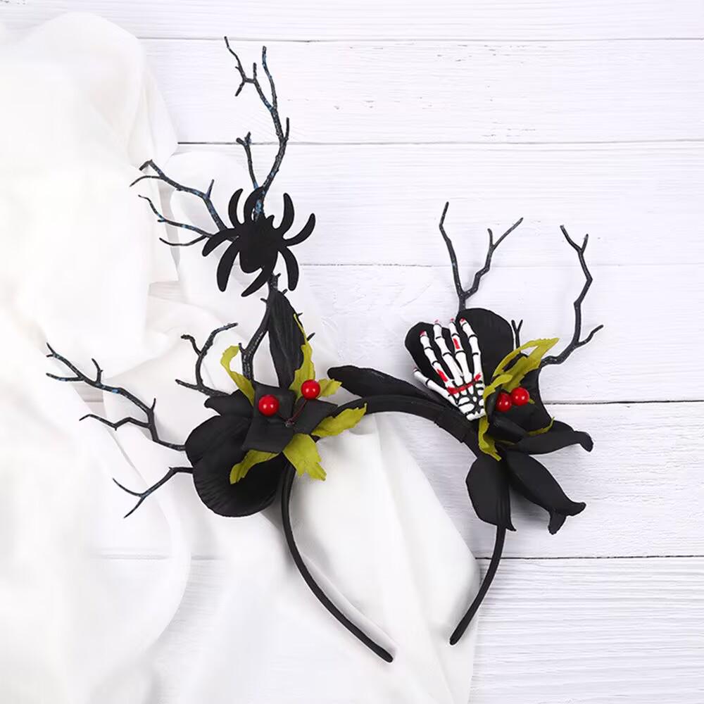 Детский ободок в стиле Мори с преувеличенными цветами и рогами для фотосессий и выступлений