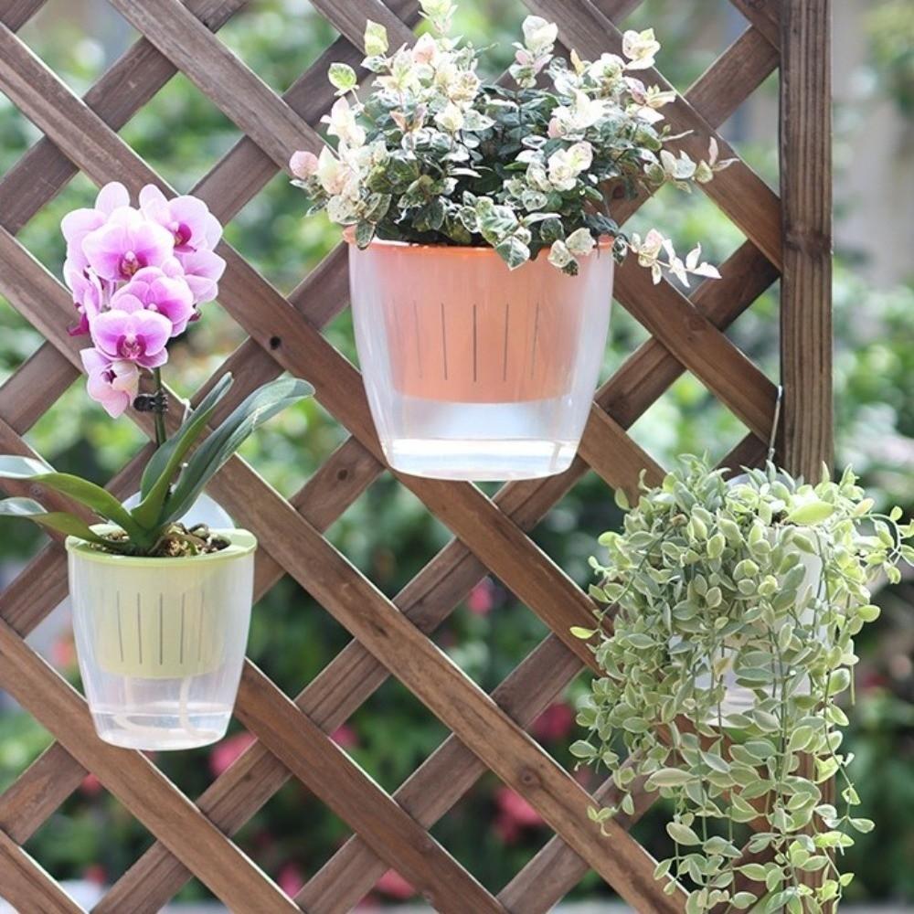 Space Saving Hydroponics Plant Pot Plastic Lazy Plant Pot Self Watering Flower Pots Indoor Use