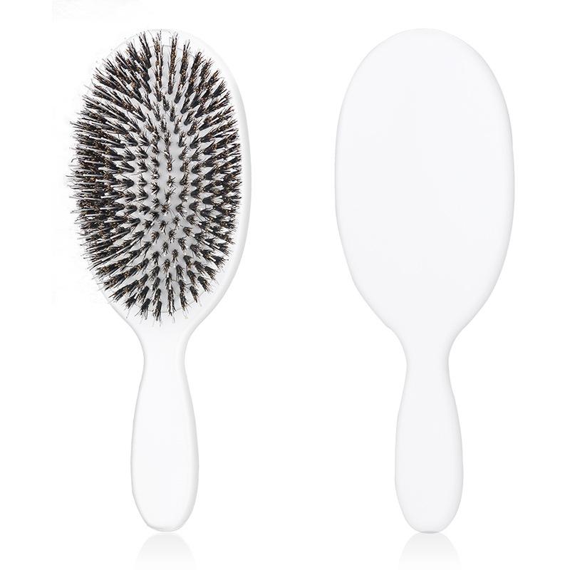 Natural Boar Bristle Hair Brush Professional Scalp Massage Comb for Detangling & Hair Straightening, Barber Quality Accessories