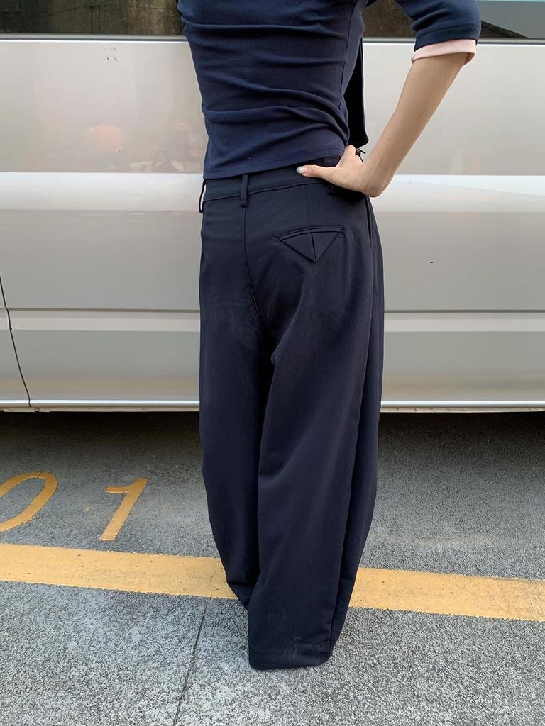 Women's American Lazy Style Loose Wide-Leg Pleated Patchwork Pants 2026