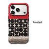 Aesthetic Modern Retro Red Black Geometric Half Circle Striped Film Art Protective Shockproof Bumper Shell Phone Case For iPhone 14 15 16 Pro Max Plus