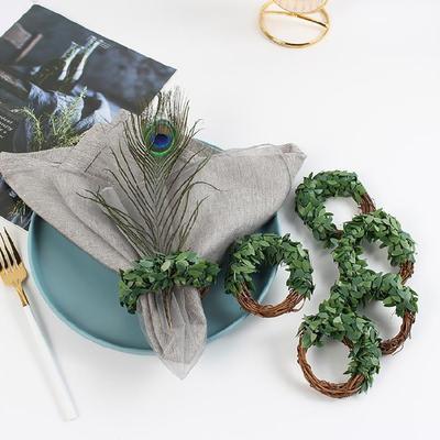 Serviettes Holderes Napkin Buckle Artificial Leaf Serviettes Rings for Napkin