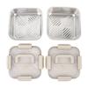 2pcs Food Storage Container Stainless Steel Crisper Box Refrigerator Fruit Storage Container Sealed