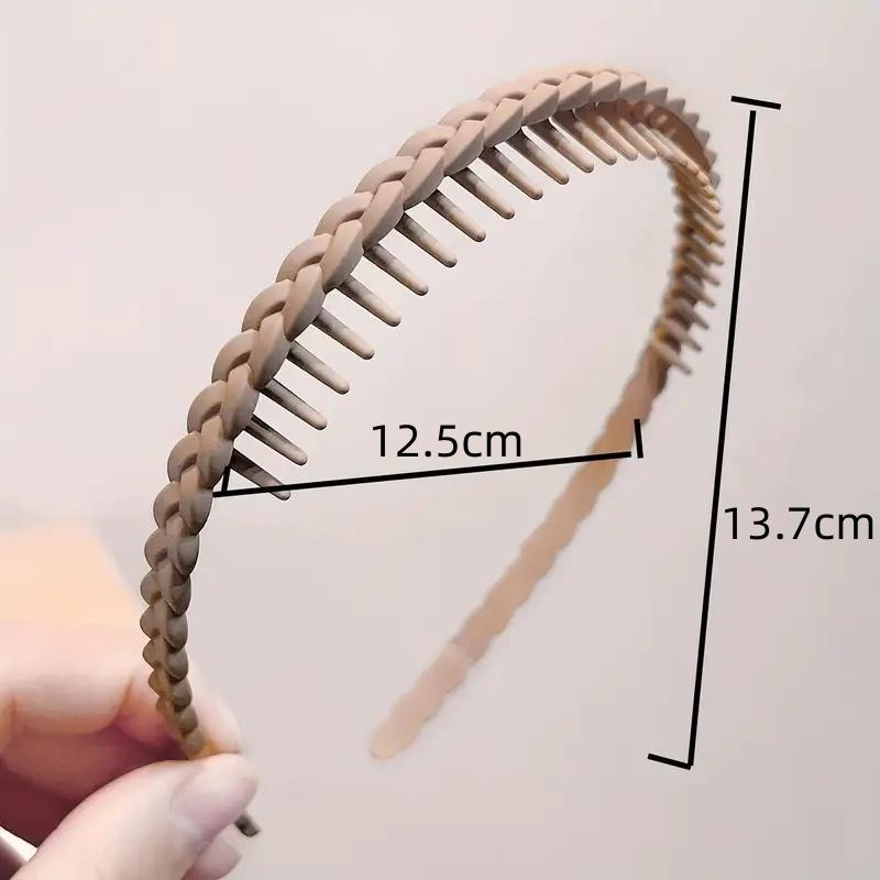 Solid Color Headband Plastic Non Slip Teeth Hair Band Vintage Braided Hair Hoop Perfect for Woman Man Face Washing Skin Care