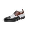 Men's shoes British Brock dress leather shoes men's large size shoes fashion trend round head single shoes men