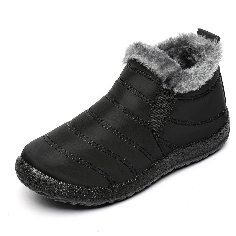 Damenstiefel Schwarz Slipper Damenschuhe Fell Damenschuhe Unisex Stiefeletten Wasserdicht Warmhalten Botas Mujer Winter Schneestiefel