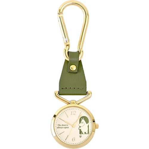 Fieldwork Moomin 80th Anniversary Carabiner Watch 2, Green, MOM014-6, Women's Analog Pocket Watch with Keychain