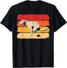 Retro Labrador Sunset Dog Pooping for Canine Owner T-Shirt