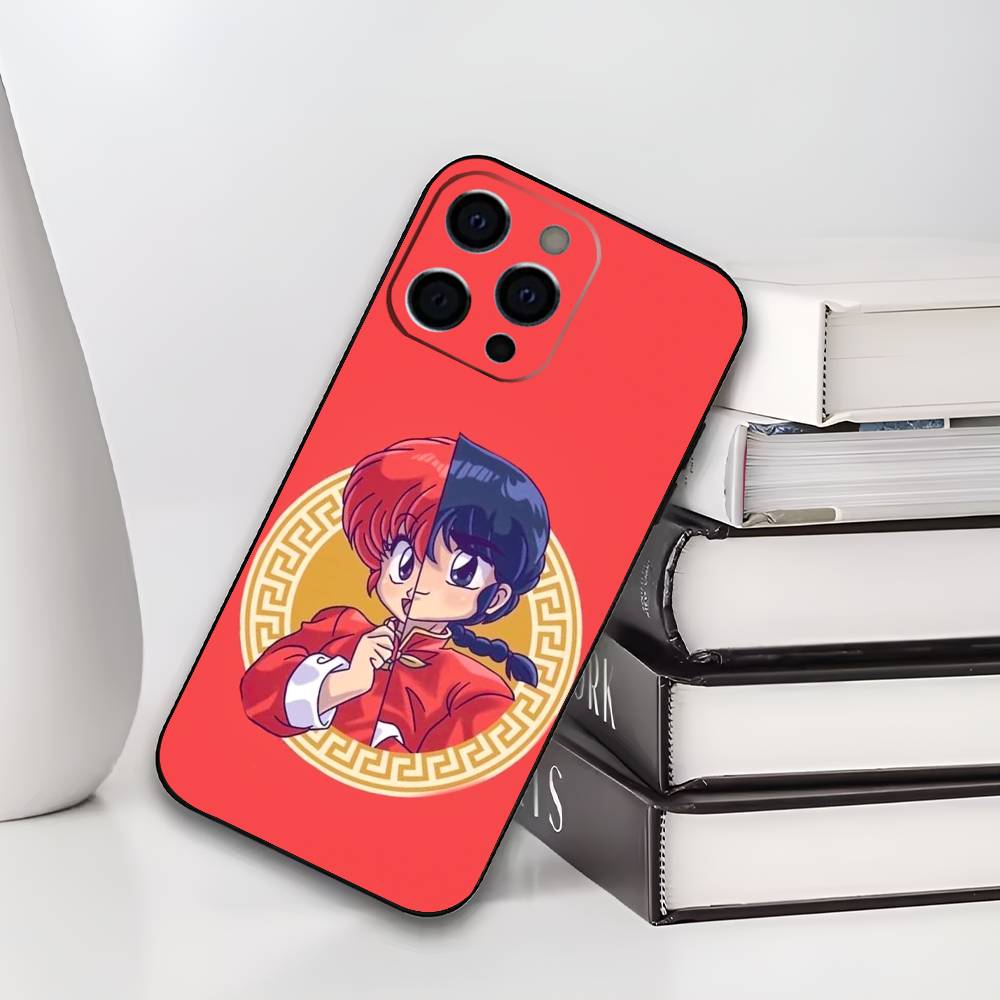 R-Ranma1 2 Phone Case For iPhone 17,16,15,14,13,12,11 Plus,Pro Max,XS,Soft Black Cover