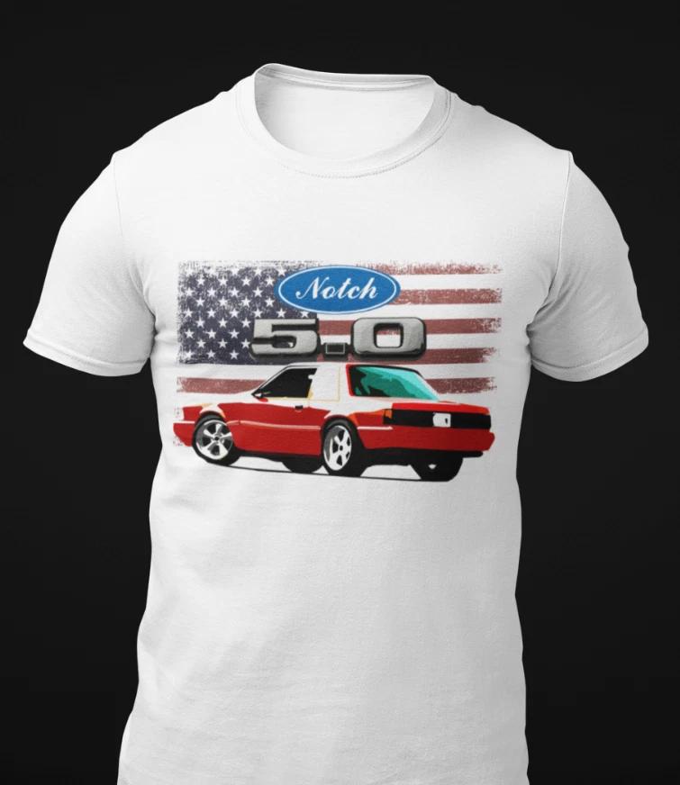 

Ford Mustang Fox Body 5.0 Notch Short-Sleeve Unisex 100% Cotton T-shirt Mens Tees Top 4XL