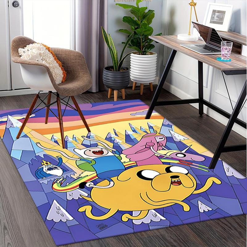 Adventure Time Office Chair Mat Cartoon Decor, Sofa Rug, Office Carpet Gift for Home Decor, Living Room, Bedroom, Various Rooms
